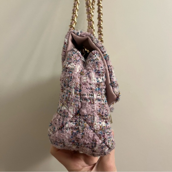 Aldo Boucle Convertible Crossbody Bag Pink Glitter Tweed Purse - Picture 7 of 16
